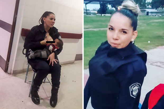 Thấy bác sĩ quá bận, nữ cảnh sát Argentina cởi áo làm điều bất ngờ - 1