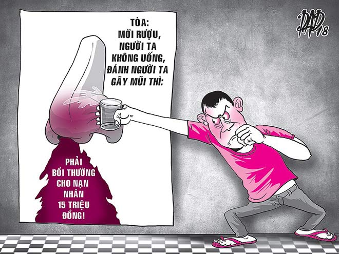 Bị đánh gãy mũi vì không uống rượu mời - 1