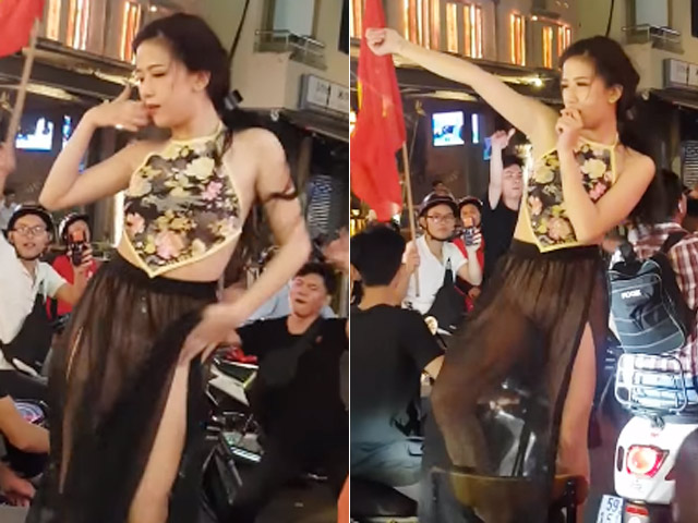 Phẫn nộ cô gái nhảy sexy giữa đường mừng ĐT Việt Nam vào bán kết ASIAD