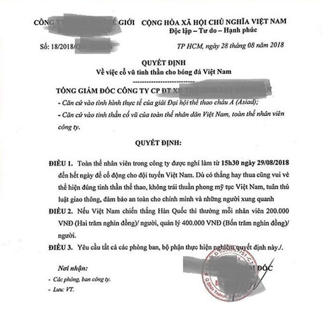 Thưởng tiền nóng, phát cả thuốc bổ phế cho nhân viên để cổ vũ U23 VN trận bán kết - 3