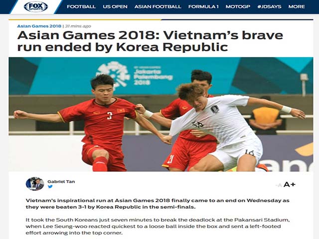 U23 VN thua Hàn Quốc: Báo Thái tiếc nuối, châu Á ngợi ca chiến binh