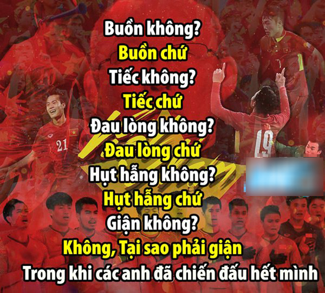 Người hâm mộ chế ảnh an ủi các cầu thủ U23 Việt Nam.