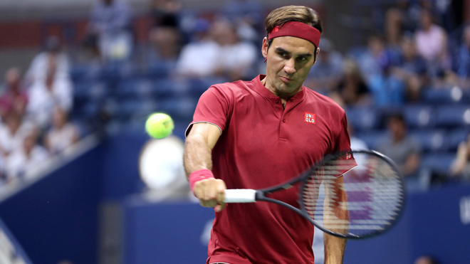 Clip hot US Open: Federer &#34;vẽ cầu vồng&#34; qua đầu chiến binh Nhật Bản - 1