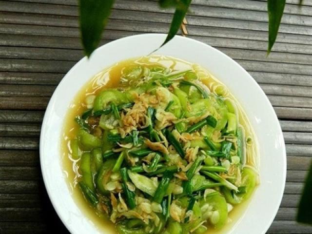 Ẩm thực - Mướp hương xào tép cho bữa tối thơm phức