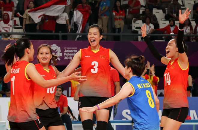 Thanh Thúy ghi 27 điểm thắng Indonesia: Bóng chuyền nữ VN lên top ASIAD - 1