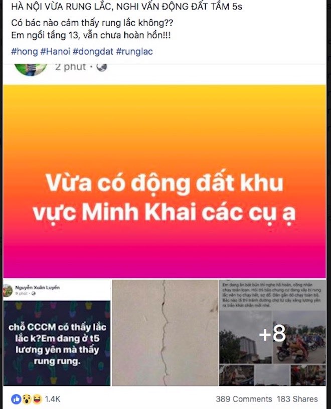 Dân mạng hoang mang chia sẻ thông tin động đất ở Hà Nội - 3