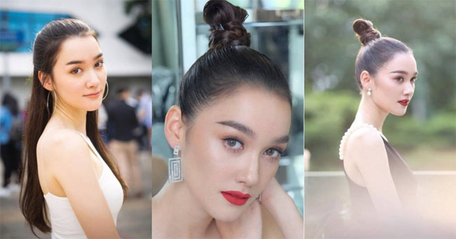 Khuôn mặt cô rất cân đối với những đường nét đẹp thanh tú.