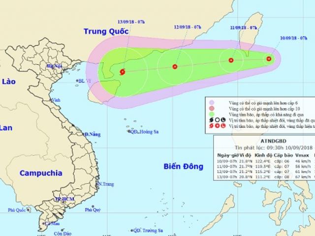 Siêu bão MANGKHUT cùng áp thấp nhiệt đới đang hướng vào Biển Đông