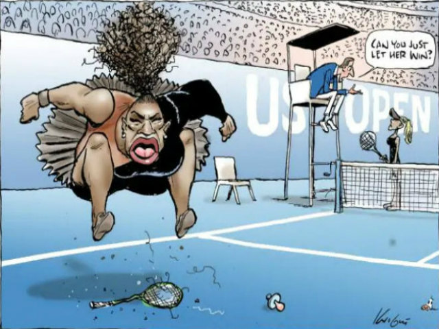 Thể thao - Trả giá đắt vì vẽ bức biếm họa Serena Williams nổi điên “đập vợt”