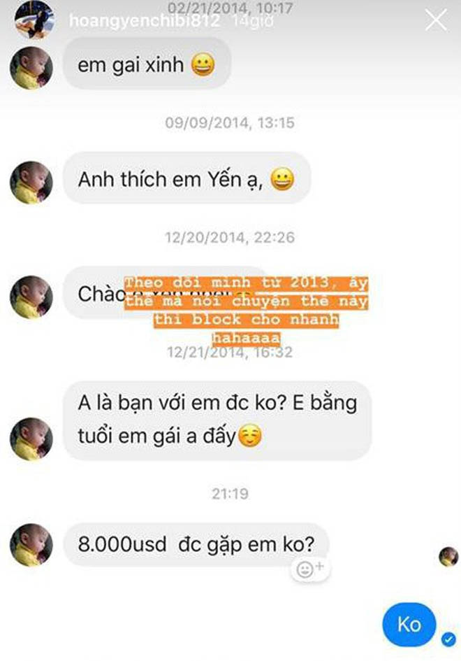 Hoàng Yến Chibi bị người lạ gạ tình giá 8.000 USD - 1