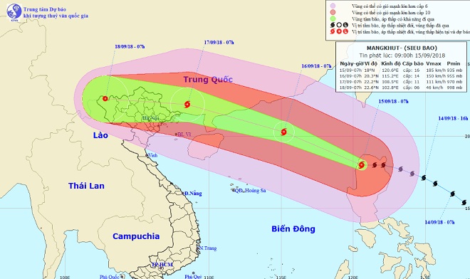 Siêu bão MANGKHUT đang quần thảo đảo Lu-Dông, sắp vào Biển Đông - 1