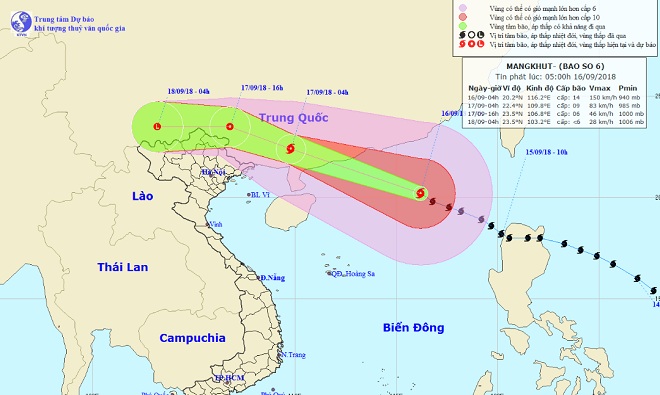 Bão MANGKHUT giật cấp 17 áp sát Trung Quốc, miền Bắc sắp mưa lớn - 1