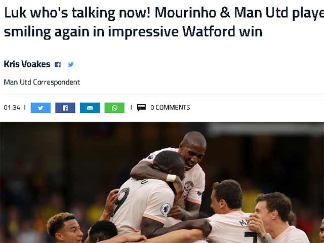 Bóng đá - MU thắng 2 trận liên tiếp: Báo Anh khen Mourinho và "bộ mặt mới"