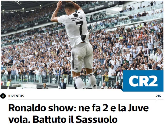 Ronaldo lập cú đúp ”giải khát”: Báo Ý đặt biệt danh mới, báo TBN nể phục