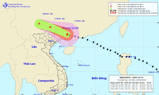 Dự báo mới nhất về bão MANGKHUT và mưa lớn ở miền Bắc - 1