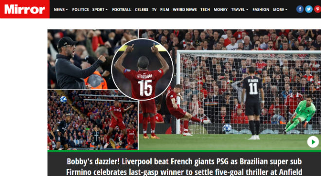 Nghẹt thở Liverpool - PSG: Báo chí chê Salah tệ nhất, PSG thua không phục - 4