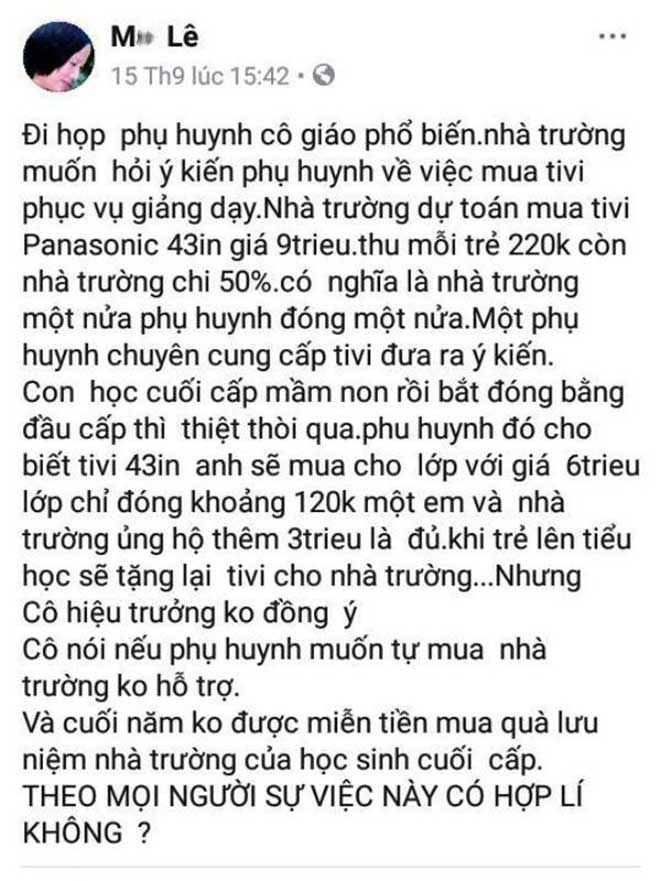 Đăng thông tin họp phụ huynh đầu năm lên Facebook, bị công an mời lên làm việc - 2