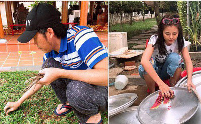 Hoài Linh nhổ cỏ, Nam Thư tất bật lau dọn chuẩn bị giỗ Tổ sân khấu - 4