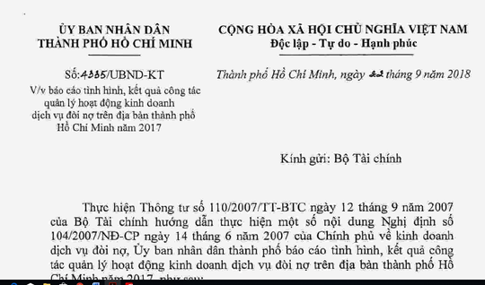 TP HCM kiến nghị Chính phủ cấm dịch vụ đòi nợ thuê - 1