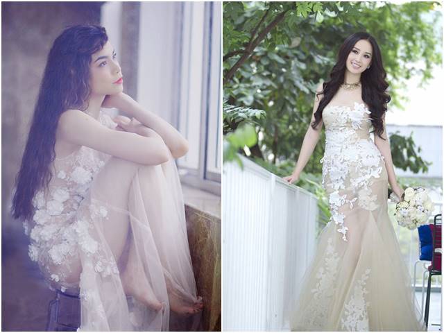 Người mẫu - Hoa hậu - Mai Phương Thúy, Hà Hồ và loạt sao Việt từng diện váy cưới xuyên thấu
