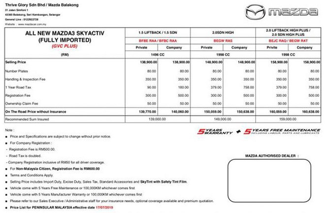 Mazda 3 2019 công bố giá bán chính thức tại Malaysia từ 782 triệu đồng với 03 phiên bản - 3