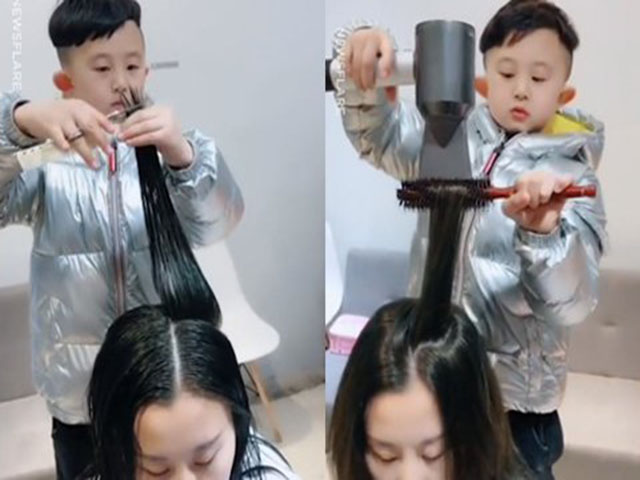 Bé trai 6 tuổi gây choáng khi thể hiện khả năng hớt tóc thần sầu - 3