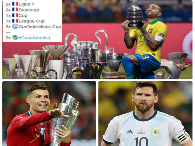 Dani Alves "vua đếm cúp" hay nhất Copa America: Ronaldo - Messi "ghen tị", MU tơ tưởng