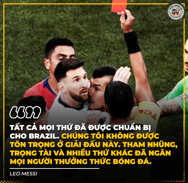 Messi cho rằng chủ nhà Brazil được thiên vị quá nhiều.