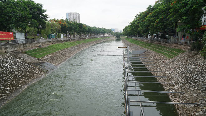 Sông Tô Lịch thay đổi bất ngờ sau một đêm, nhiều người mang cần ra câu cá - 5