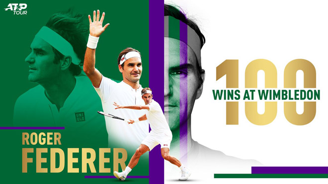 Roger Federer cán mốc 100 trận thắng tại Wimledon 2019