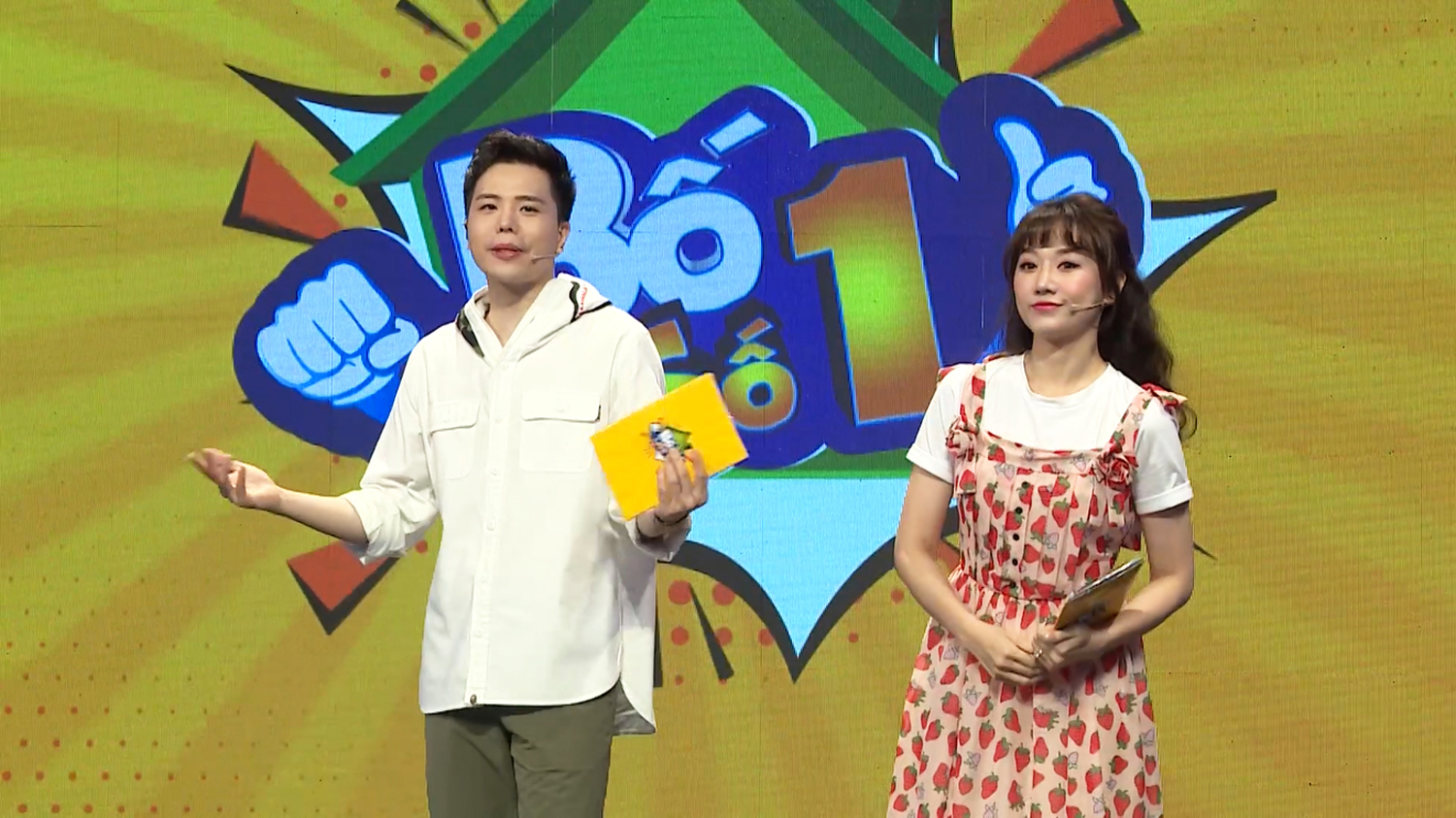 Trịnh Thăng Bình và Hari Won đang đảm nhận vai trò MC chương trình "Bố là số 1"