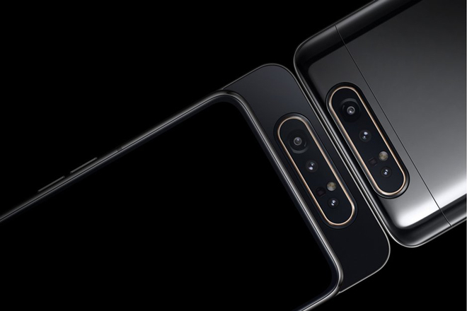 Camera đẩy lên từ phía sau của Galaxy A80.