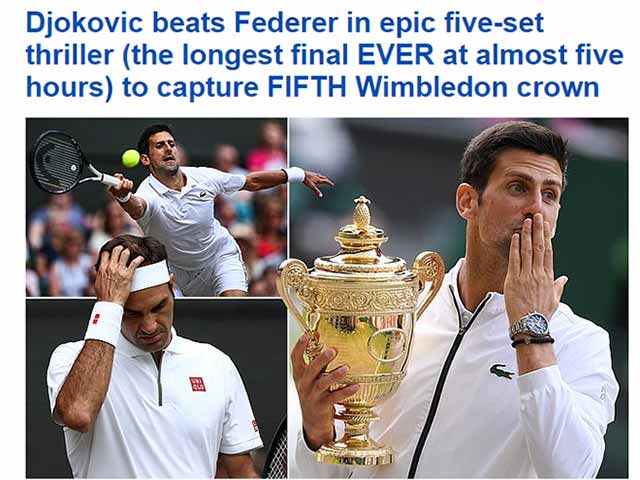 Thể thao - Federer - Djokovic siêu kinh điển Wimbledon: Báo chí cảm thán "bản hùng ca" tennis