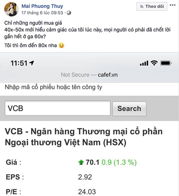 Hoa hậu tuyên bố "ôm" VCB chờ giá 8X.