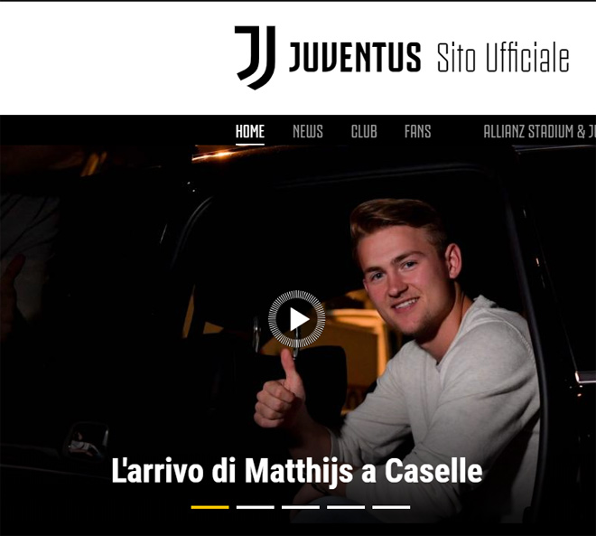 Trang chủ Juventus xác nhận Matthijs de Ligt đã cập bến Turin