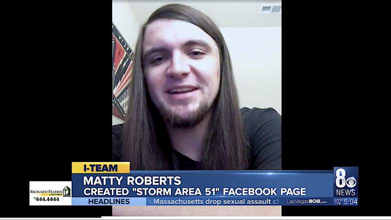 Matty Roberts, người sáng lập ra sự kiện đột nhập Khu vực 51 để "xem người ngoài hành tinh" (Ảnh: Heavy)