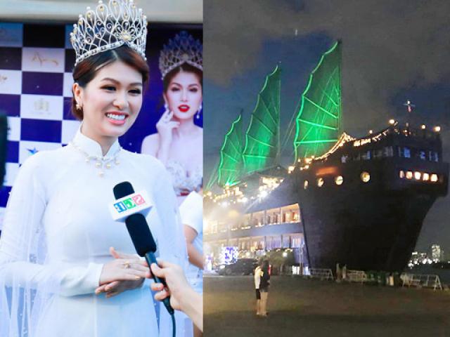 Đời sống Showbiz - Hoa hậu quê Vũng Tàu mở tiệc trên du thuyền lớn nhất sông Sài thành