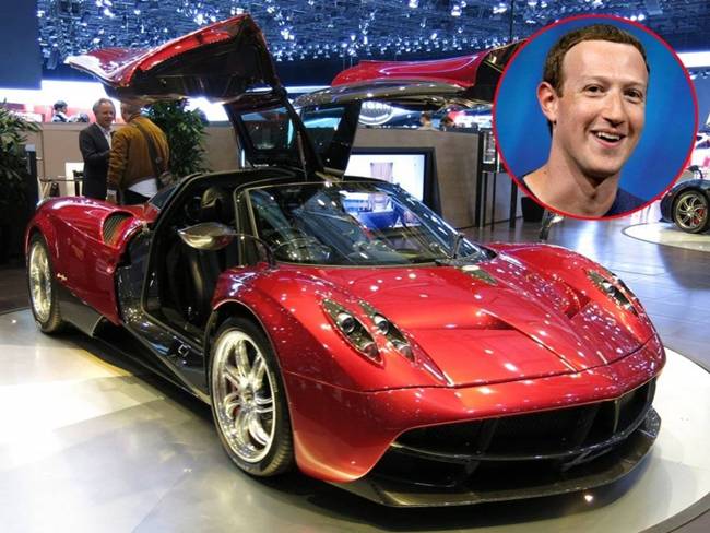 Người sáng lập Facebook được cho là mua một chiếc Pagani Huayra hồi năm 2014  mặc dù Mark Zuckerberg đã sở hữu xe Acura TSX, Honda Fit và Volkswagen Golf GTI.