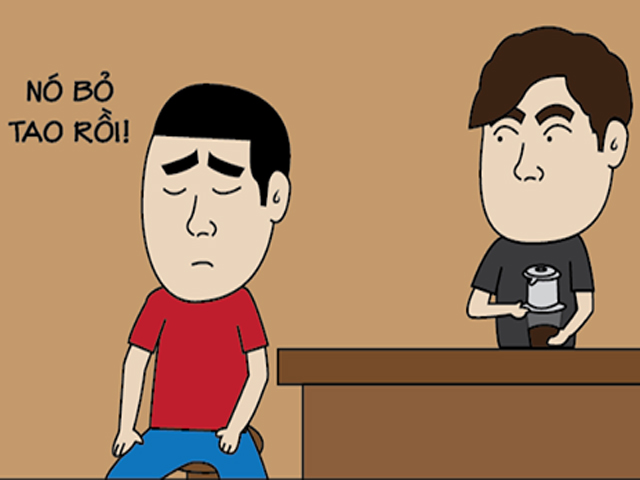 Tranh vui - Chuyện tình cảm cũng như ly cà phê đen đá vậy