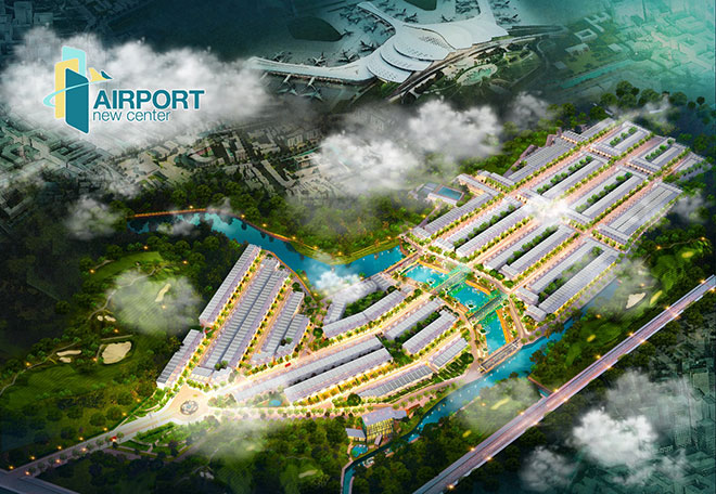 Phối cảnh tổng thể của Airport New Center như một “thành phố sân bay” thu nhỏ