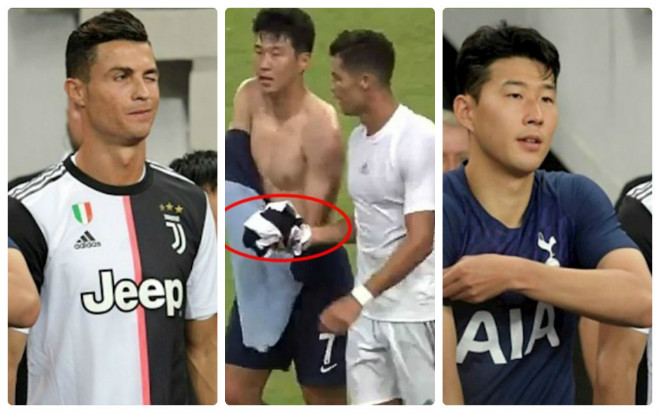 Ronaldo trò chuyện thân mật, thậm chí đổi áo với Son Heung Min sau trận Juventus - Tottenham