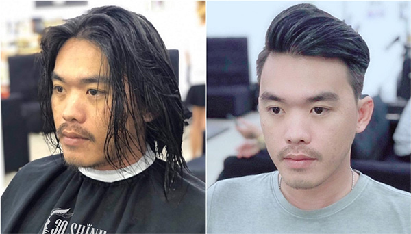 Nếu là nữ giới, bạn sẽ chọn anh chàng bên trái hay phải? Chỉ cần rũ bỏ mái tóc dài sang kiểu tóc Slick Back vuốt ngược ra sau, anh bạn này đã đẹp trai hơn nhiều lần.