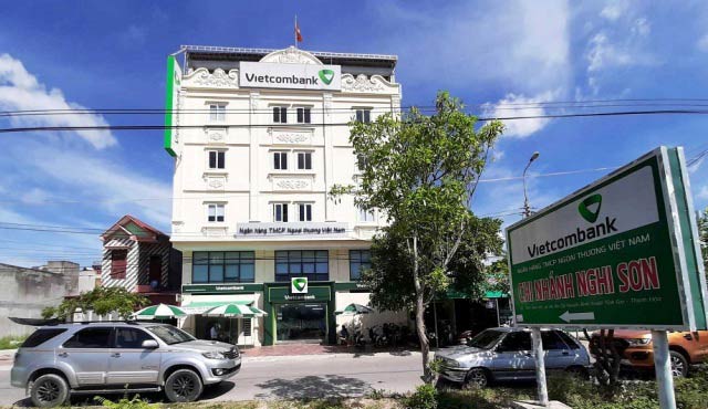 Trụ sở Ngân hàng VietcomBank chi nhánh Nghi Sơn.