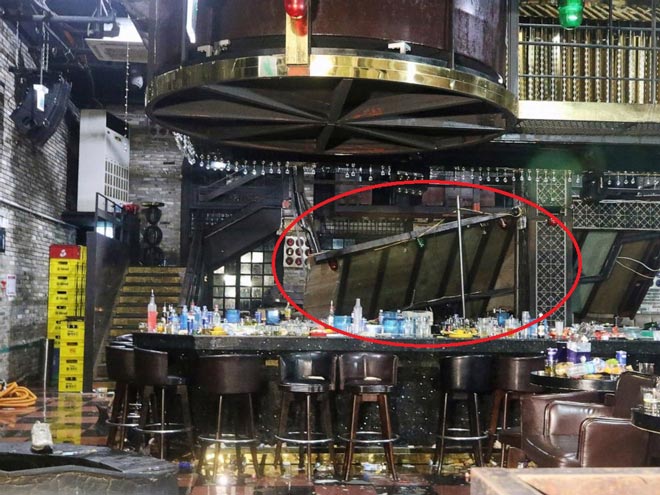 Hiện trường của vụ việc đáng tiếc tại quán bar ở Hàn Quốc