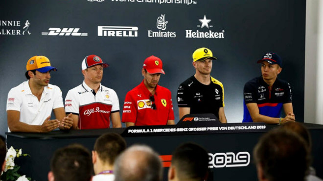 Các tay đua trong cuộc họp báo ở German GP 2019