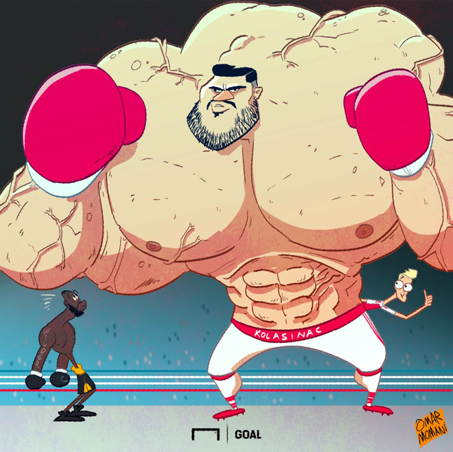 Kolasinac hóa khổng lồ đánh cướp bảo vệ Ozil.