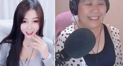 Mix Tình Tử (trái) và Kiều Bích La Điện Hạ (phải) khi cùng nhau livestream.