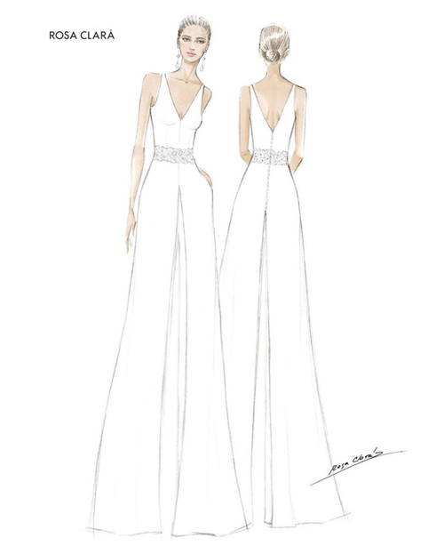 Bộ jumpsuit cô dâu hoàng gia mặc trong tiệc mời khách gây ấn tượng bởi sự nền nã, tính ứng dụng