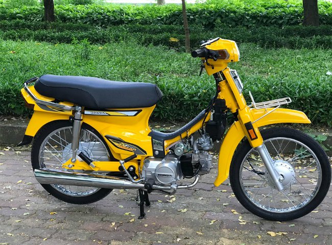 Chiếc xe nổi bật giữa không gian xanh.