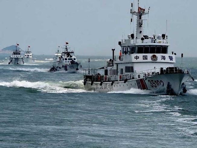 Tàu hải cảnh TQ hoạt động gần khu vực đảo Điếu Ngư/Senkaku tranh chấp với Nhật Bản hồi tháng 7-2019. Ảnh: GETTY